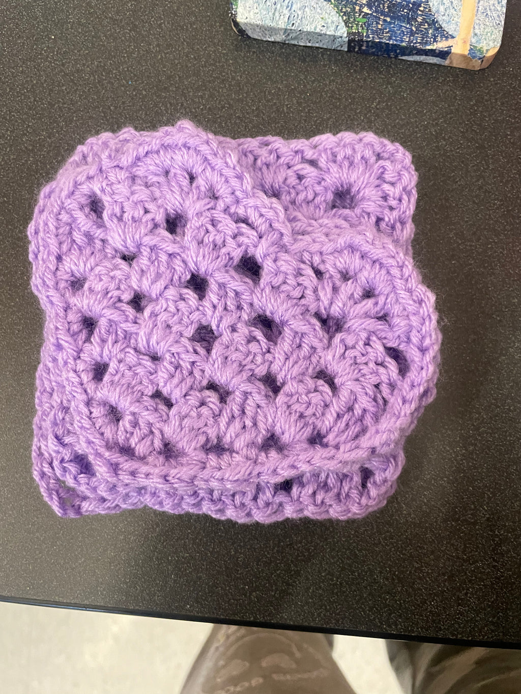 crochet granny squared / heart shaped coaster set