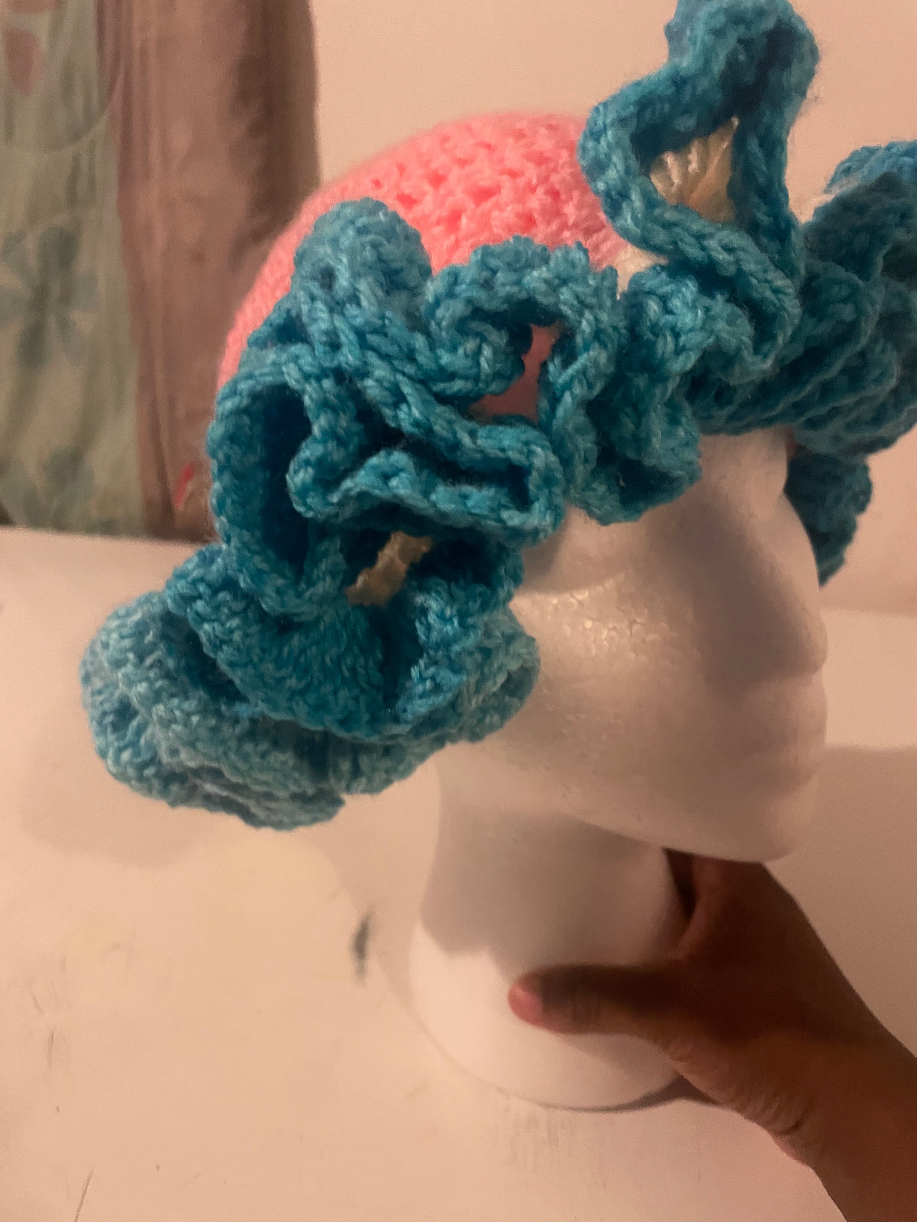 crochet ruffle hat